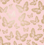Metallic Butterflies Pink whimsical wallpaper with gold butterfly pattern