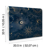 Mystic Navy by Advantage Celestial Wallpaper – Brewster Home Fashions 4203-27587