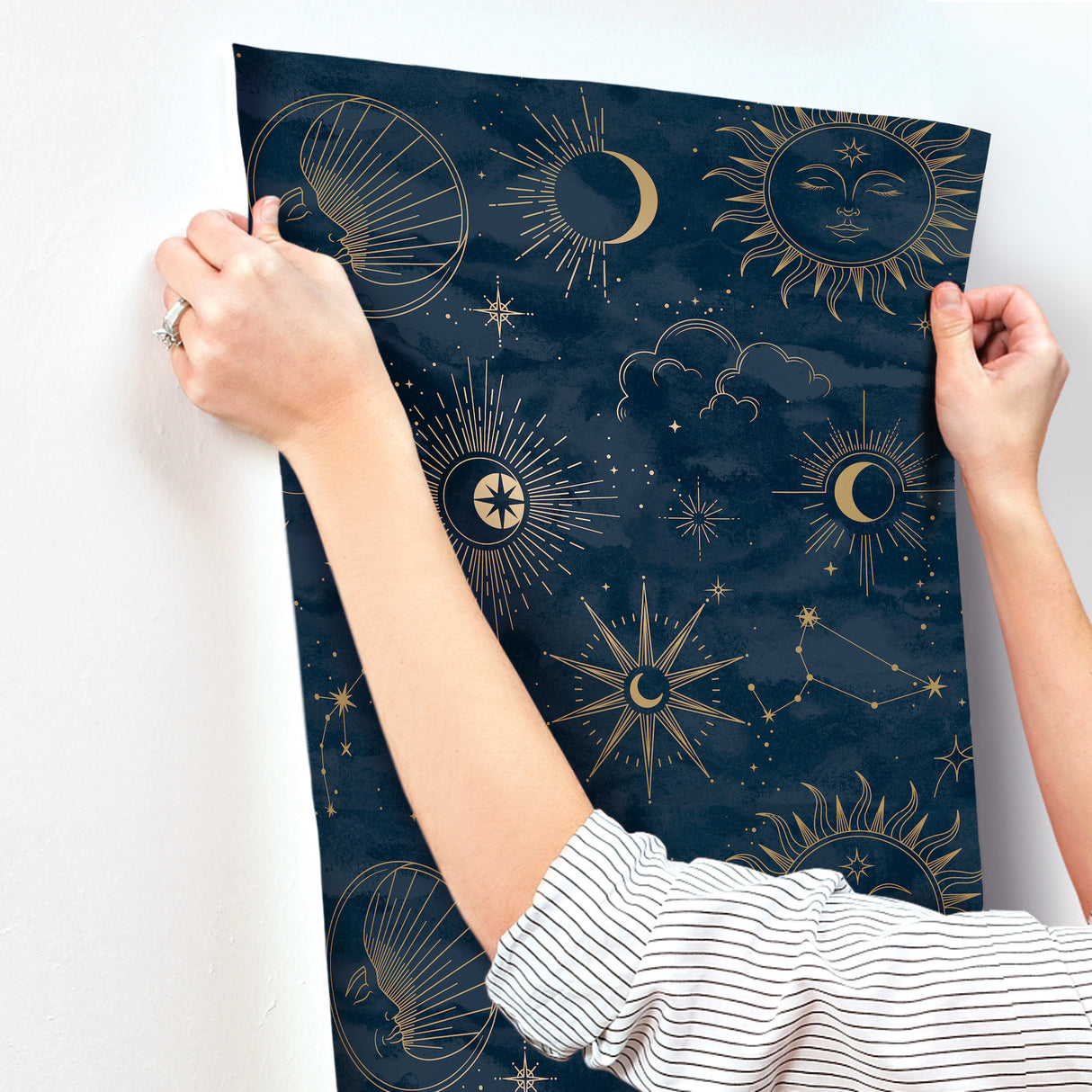 Mystic Navy by Advantage Celestial Wallpaper – Brewster Home Fashions 4203-27587