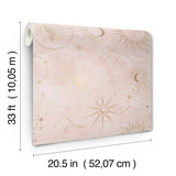 Mystic Pink Celestial by Advantage Wallpaper – Brewster Home Fashions 4203-27588