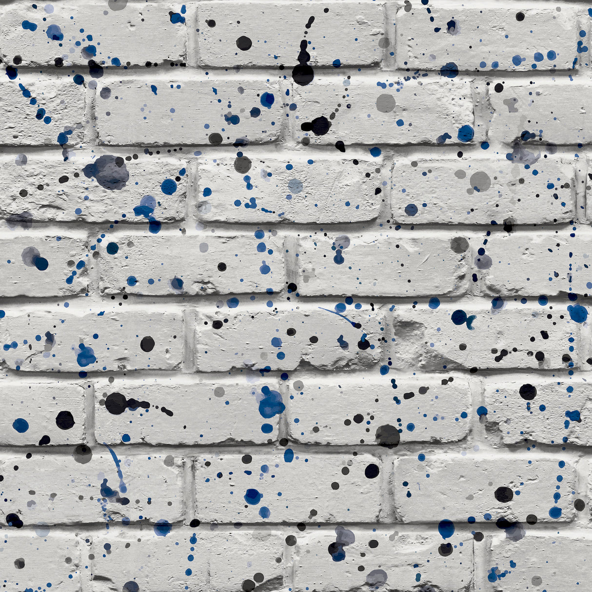 Advantage Splatter Wall Grey abstract brick wallpaper roll and installed view