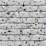 Advantage Splatter Wall Grey abstract brick wallpaper roll and installed view