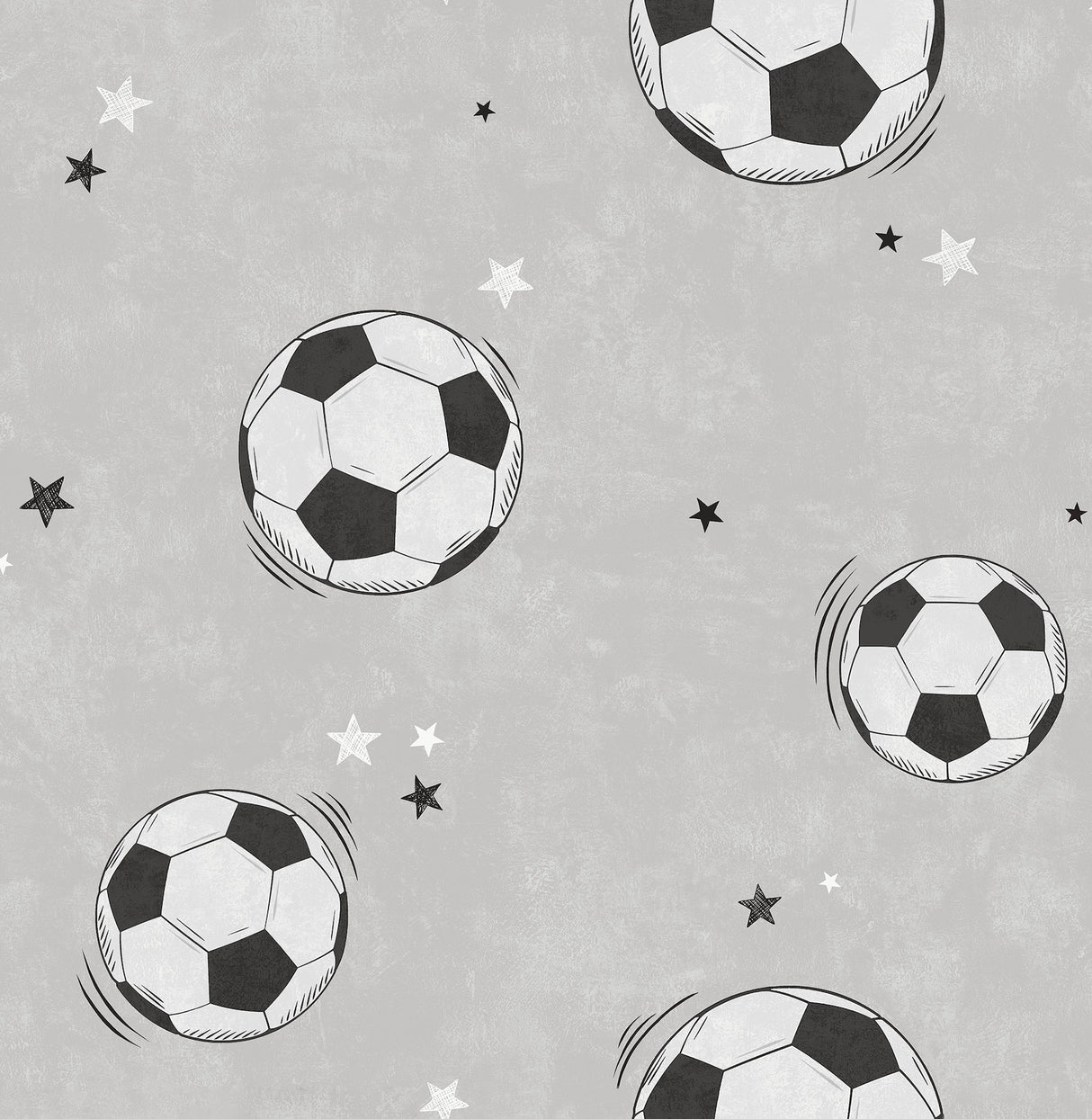Advantage Footballs grey soccer wallpaper with black and white balls and stars