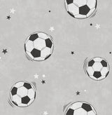 Advantage Footballs grey soccer wallpaper with black and white balls and stars