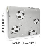 Footballs Grey by Advantage Soccer Wallpaper – Brewster Home Fashions 4203-27590