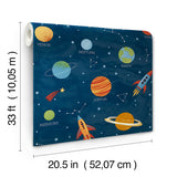 Solar System Blue by Advantage Outer Space Wallpaper – Brewster Home Fashions 4203-27595