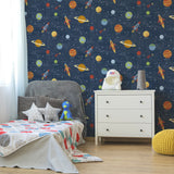 Solar System Blue by Advantage Outer Space Wallpaper – Brewster Home Fashions 4203-27595