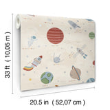 Space Adventure Beige by Advantage Outer Space Wallpaper – Brewster Home Fashions 4203-27596