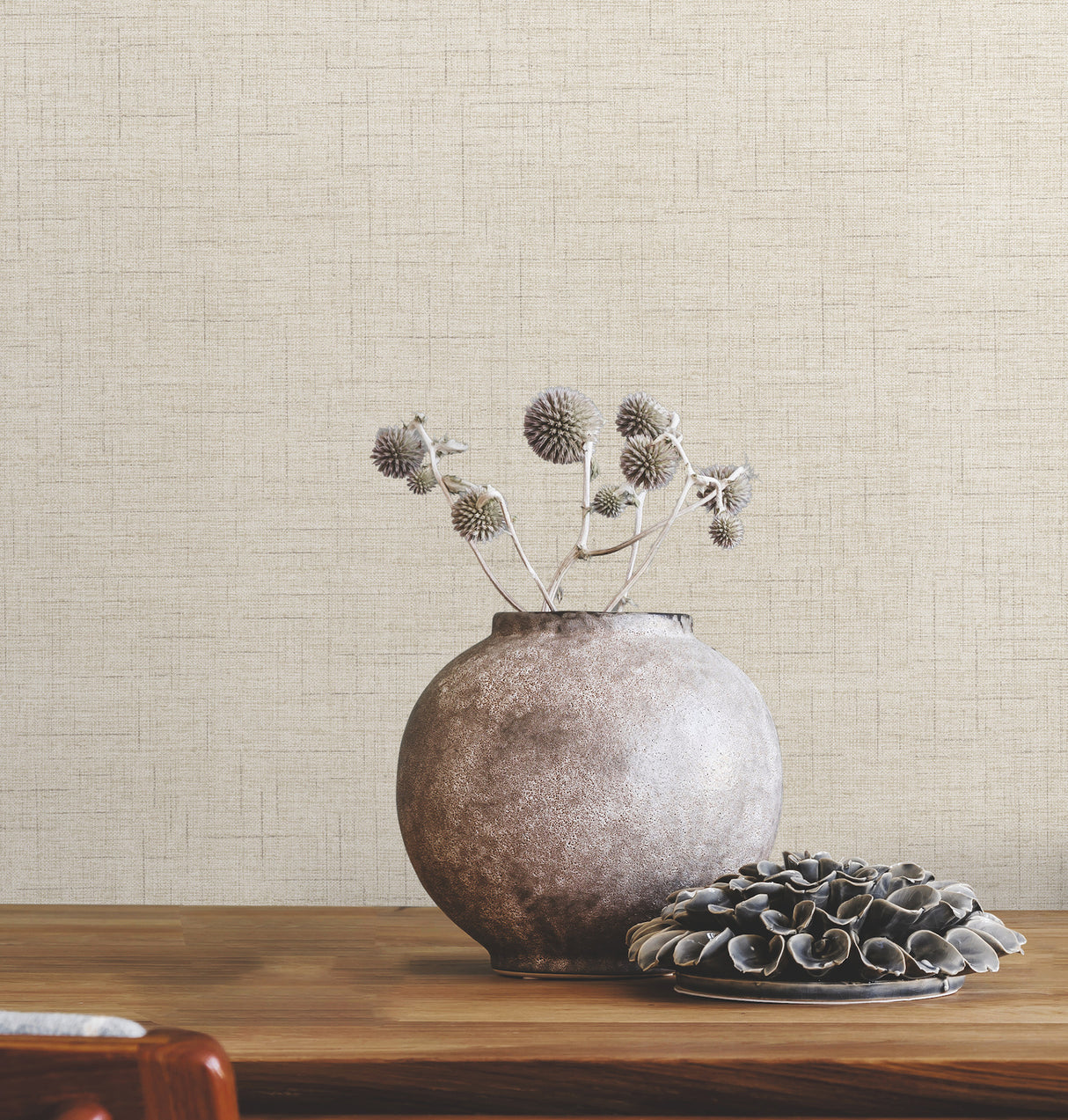 Leon Beige by Warner Faux Fabric Wallpaper – Brewster Home Fashions 4207-5419