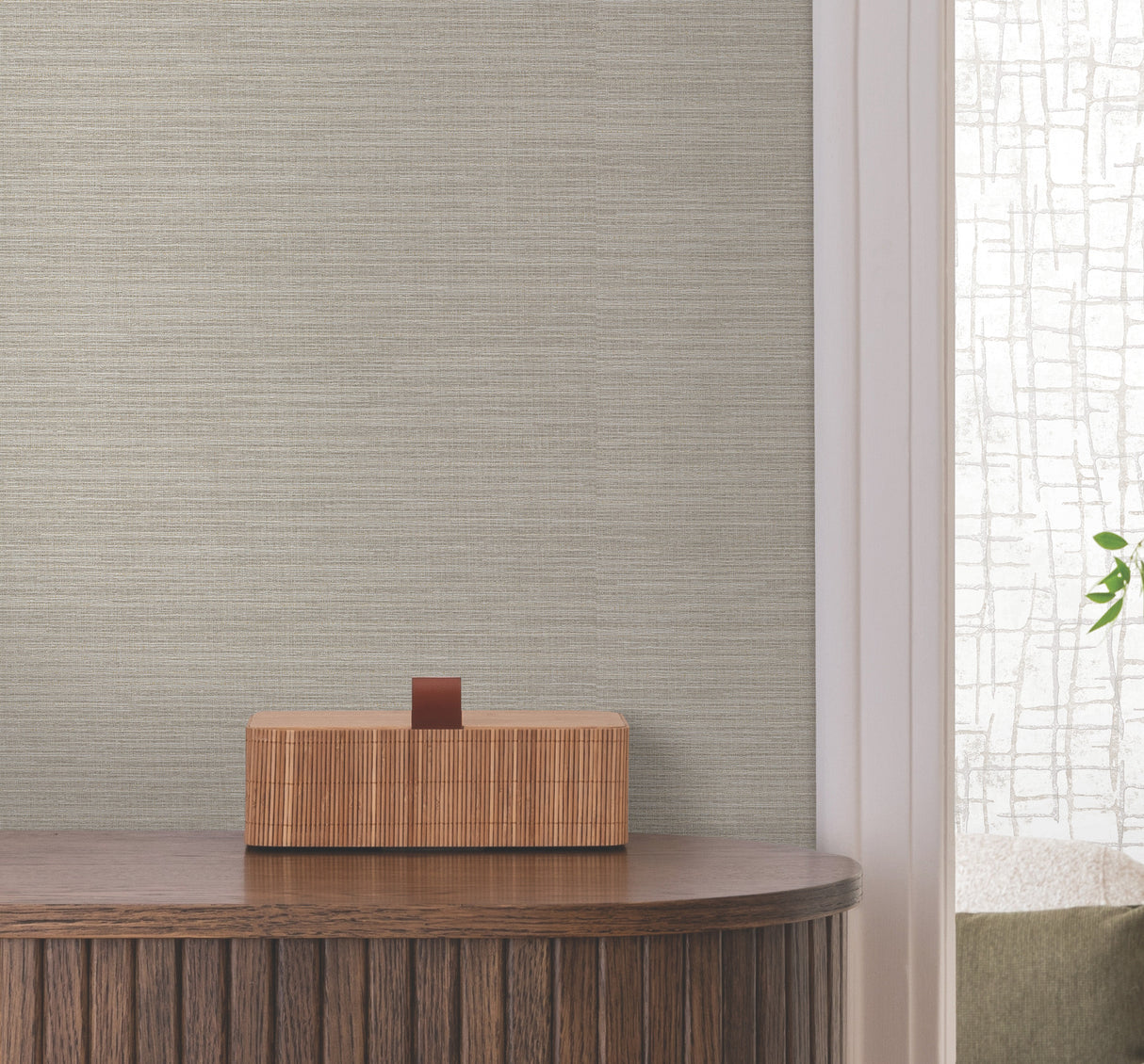 Rhett Grey by Warner Striated Heavyweight Vinyl Wallpaper – Brewster 4207-5428