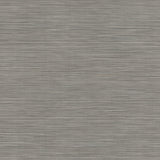 Lorn Taupe Faux Grasscloth Wallpaper sample showing horizontal stitched stripes in taupe.