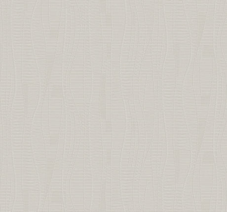 Amir Grey embossed wallpaper sample with curving crosshatch texture on a soft grey background.