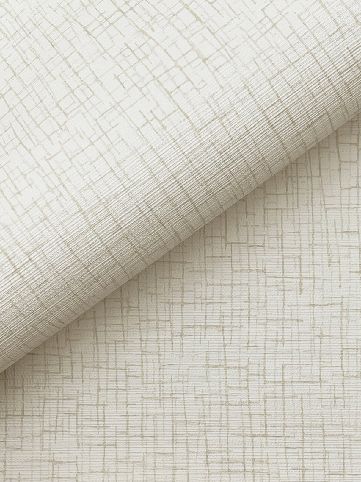 Aden Ivory by Warner Unpasted Scrubbable Strippable Fabric Backed Vinyl Linear Abstract Wallpaper - Brewster Home Fashions 4207-5450-Sample