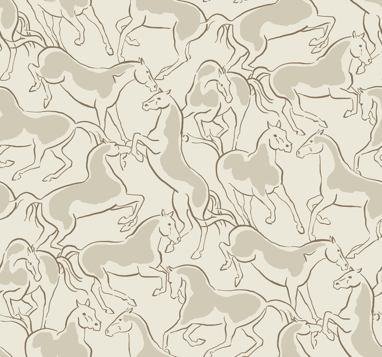 Dressage Beige Stallions Wallpaper by Ronald Redding - 4211-83503