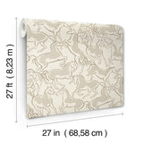 Dressage Beige Galloping Stallions by Ronald Redding Animal Lodge Unpasted Non-Woven Wallpaper from the Private Reserve Collection - 4211-83503