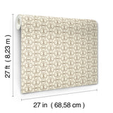 Polo Beige Horse Bits by Ronald Redding Designs Equestrian Geometric Non Woven Unpasted Wallpaper 27in x 27ft - 4211-83508