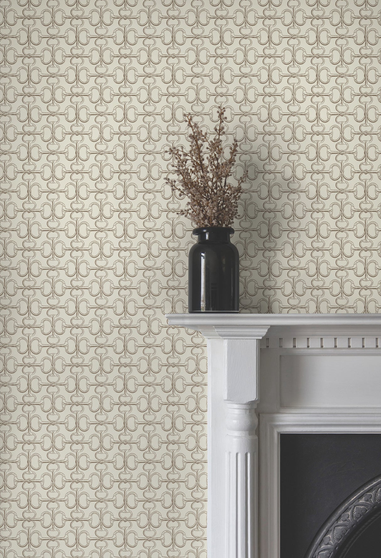 Polo Beige Horse Bits by Ronald Redding Designs Equestrian Geometric Non Woven Unpasted Wallpaper 27in x 27ft - 4211-83508