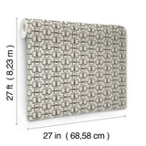 Polo Taupe Horse Bits Wallpaper by Ronald Redding Private Reserve Sophisticated Equestrian Geometric Unpasted Non Woven 27in x 27ft - 4211-83509