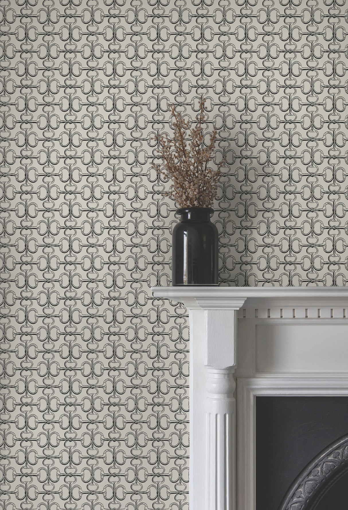 Polo Taupe Horse Bits Wallpaper by Ronald Redding Private Reserve Sophisticated Equestrian Geometric Unpasted Non Woven 27in x 27ft - 4211-83509