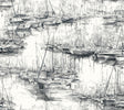 Yacht Club Charcoal Scenic Wallpaper by Ronald Redding - 4211-83513
