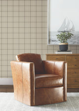Tattersall Brown Plaid Wallpaper by Ronald Redding Private Reserve Non Woven Unpasted Washable Strippable Roll 4211-83514