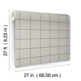 Tattersall Grey Plaid Wallpaper, Unpasted Non Woven, Washable and Strippable, 27-in x 27-ft Roll by Ronald Redding Private Reserve - 4211-83515