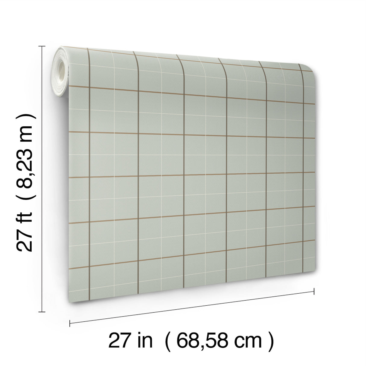 Tattersall Sage Plaid Wallpaper by Ronald Redding from Private Reserve Collection Unpasted Non Woven Washable Strippable 27 in x 27 ft 4211-83517