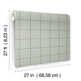 Tattersall Sage Plaid Wallpaper by Ronald Redding from Private Reserve Collection Unpasted Non Woven Washable Strippable 27 in x 27 ft 4211-83517