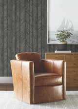Winthrop Slate Ronald Redding Modern Distressed Diamond Geometric Textured Non Woven Unpasted Wallpaper Private Reserve - 4211-83520