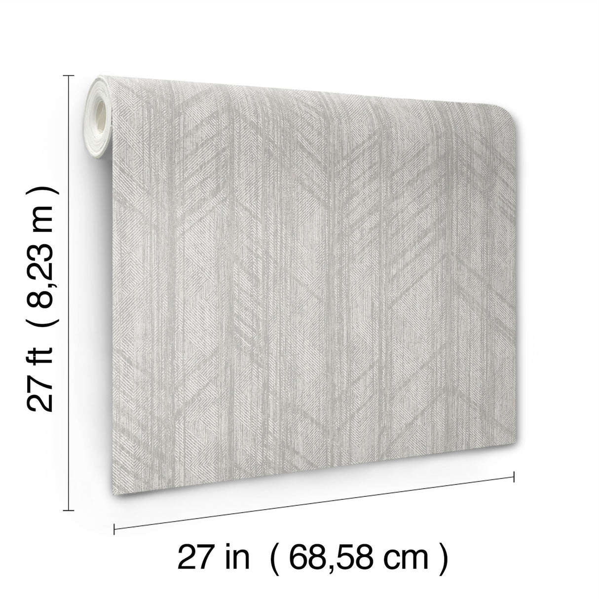 Winthrop Grey Geometric Wallpaper by Ronald Redding Private Reserve - Modern Non Woven Unpasted Roll 27 in x 27 ft - 4211-83521