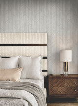 Winthrop Grey Geometric Wallpaper by Ronald Redding Private Reserve - Modern Non Woven Unpasted Roll 27 in x 27 ft - 4211-83521