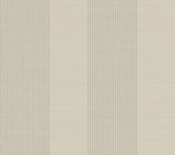 Archer Stripe Taupe Faux Linen Wallpaper by Ronald Redding - 4211-83525