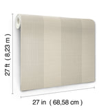 Archer Stripe Taupe Faux Linen by Ronald Redding Transitional Pinstripe Non Woven Unpasted Strippable Wallpaper Private Reserve 4211-83525