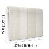 Archer Stripe Light Grey by Ronald Redding Elegant Faux Linen Pinstripe Transitional Unpasted Non Woven Wallpaper Private Reserve - 4211-83526