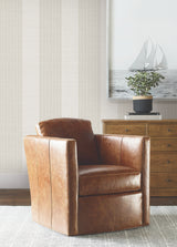 Archer Stripe Light Grey by Ronald Redding Elegant Faux Linen Pinstripe Transitional Unpasted Non Woven Wallpaper Private Reserve - 4211-83526