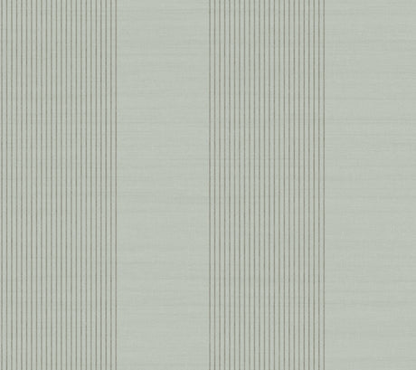 Archer Stripe Sage Faux Linen Wallpaper by Ronald Redding - York 4211-83530