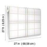 Lakeside Plaid White by Ronald Redding Tailored Traditional Plaid Non-Woven Unpasted Strippable Wallpaper York Private Reserve 4211-83533