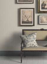 Elkan Stripe Beige Herringbone by Ronald Redding Textured Transitional Stripe Non Woven Sidewall Wallpaper - York 4211-83535