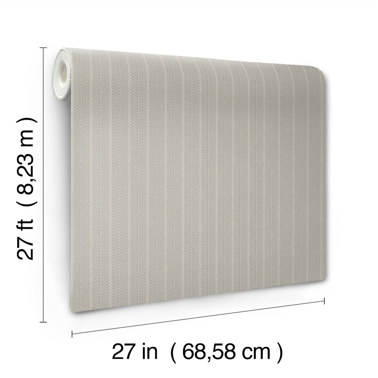 Elkan Stripe Grey Herringbone by Ronald Redding Textured Stripe Non Woven Wallpaper - 4211-83536