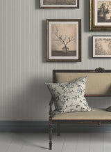 Elkan Stripe Grey Herringbone by Ronald Redding Textured Stripe Non Woven Wallpaper - 4211-83536