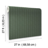 Elkan Stripe Green Herringbone by Ronald Redding Private Reserve Collection Stripe Textured Non Woven Wallpaper - 4211-83539