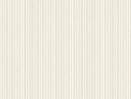 Ticking Stripe Beige Faux Linen Wallpaper by Ronald Redding - 4211-83540