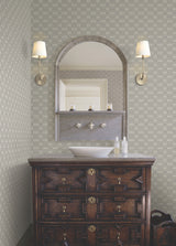 Radcliffe Grey Diamond Motif Modern Geometric Textured Non Woven Unpasted Wallpaper by Ronald Redding - 4211-83545