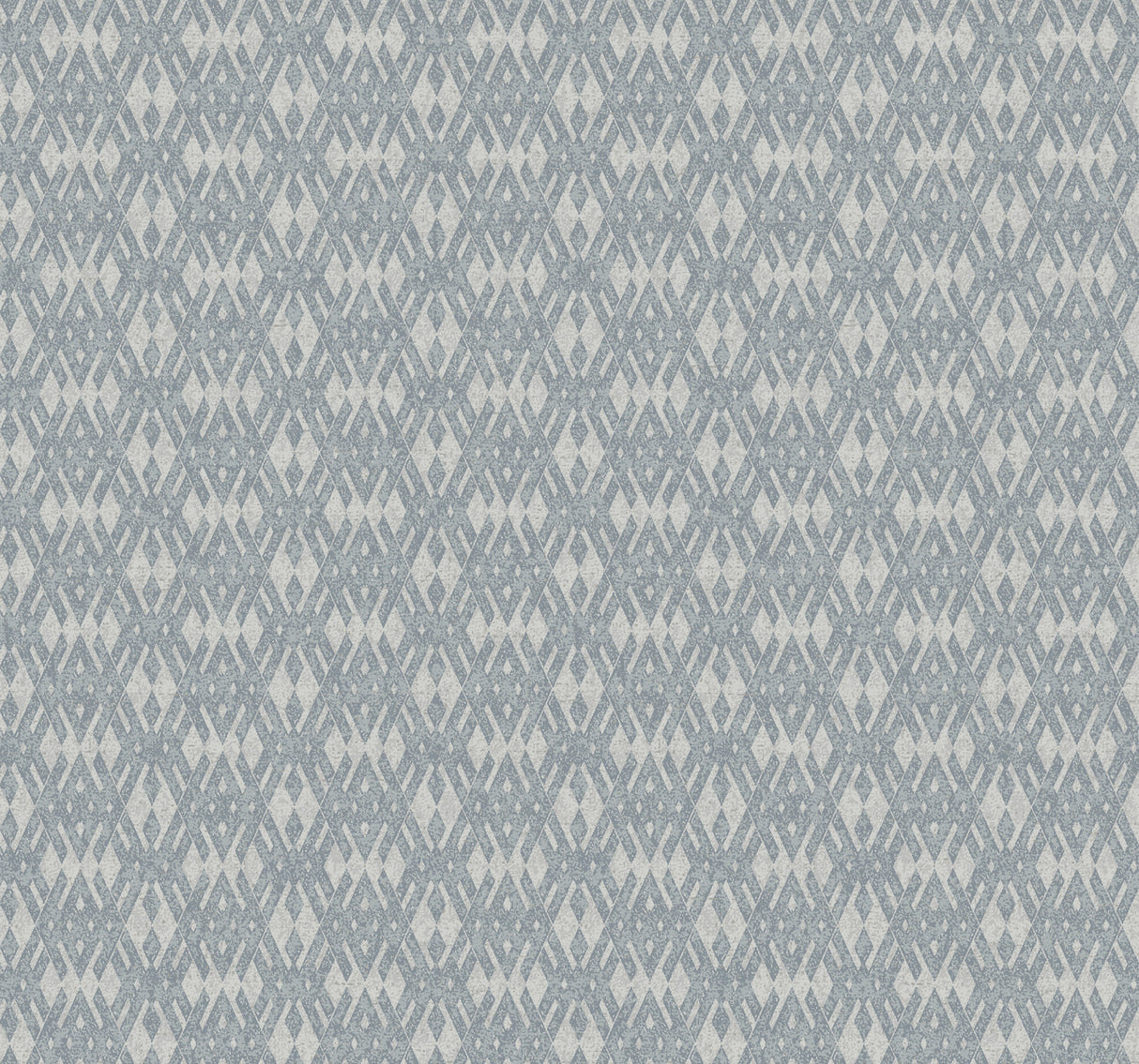 Radcliffe Blue Diamond Motif Wallpaper by Ronald Redding - 4211-83546, a denim blue geometric diamond pattern on a dappled grey non woven background
