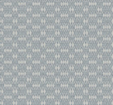 Radcliffe Blue Diamond Motif Wallpaper by Ronald Redding - 4211-83546, a denim blue geometric diamond pattern on a dappled grey non woven background
