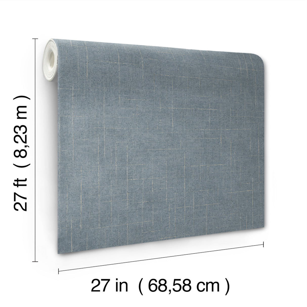 Saratoga Blue Faux Linen Textured Non Woven Unpasted Residential Wallpaper by Ronald Redding from the Private Reserve Collection - 4211-83548