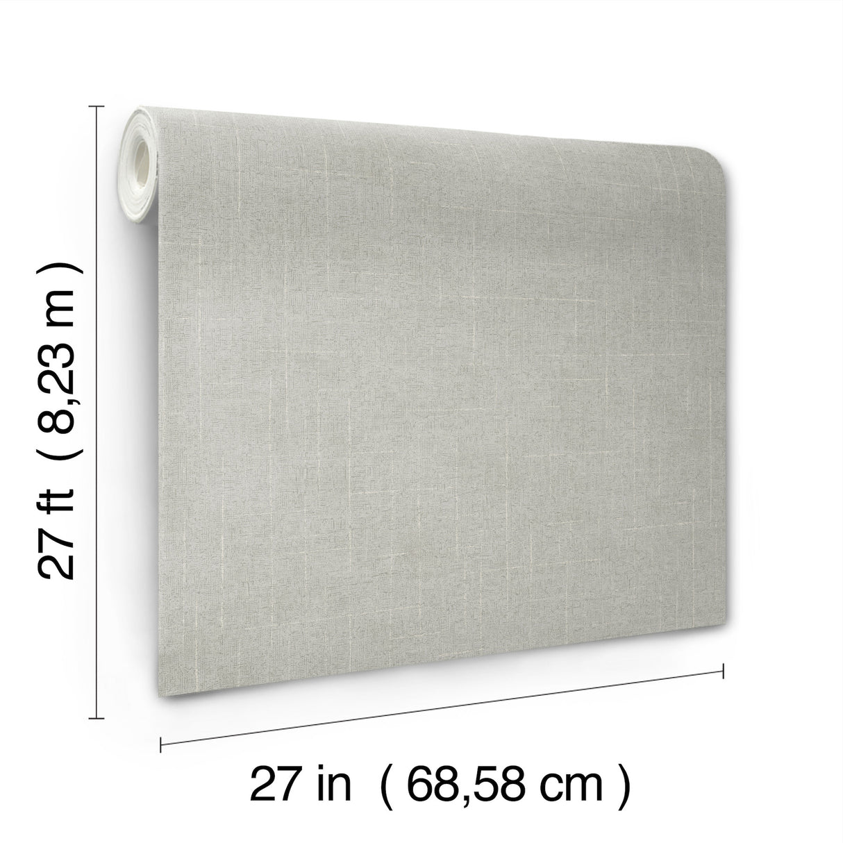 Saratoga Grey Faux Linen by Ronald Redding Transitional Textured Non Woven Unpasted Residential Sidewall Wallpaper - 4211-83550