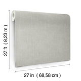 Saratoga Grey Faux Linen by Ronald Redding Transitional Textured Non Woven Unpasted Residential Sidewall Wallpaper - 4211-83550