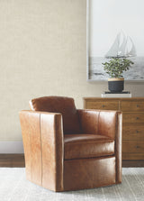 Saratoga Beige Faux Linen Transitional Textured Non Woven Unpasted Wallpaper by Ronald Redding Private Reserve - 4211-83551