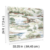 Hole In One Multicolor by Ronald Redding Watercolor Golf Course Landscape Scenic Unpasted Non Woven Wallpaper Private Reserve - 4211-83552